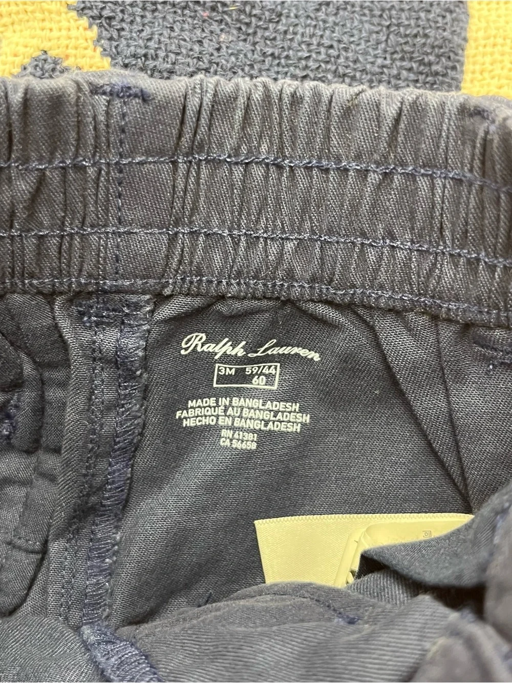 Ralph Lauren Navy Blue Kids Chino Pants Size 3 Months New with Tags